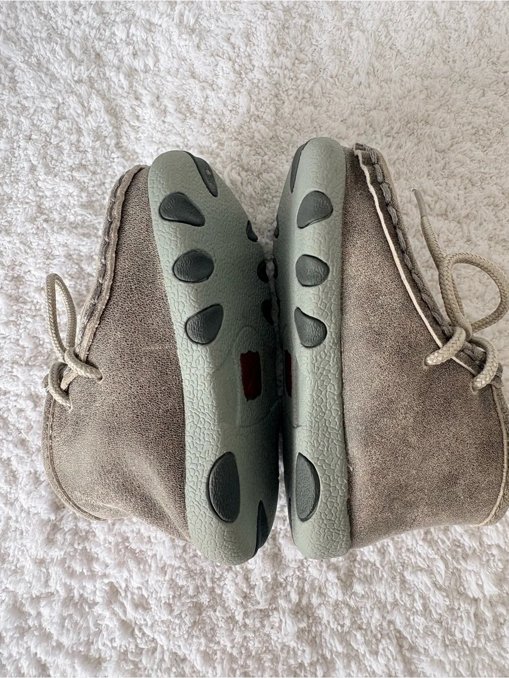 Twisted X Toddler Gray Moccasin Lace Up, Tweed Vamp, Western Baby Shoes Size 4M